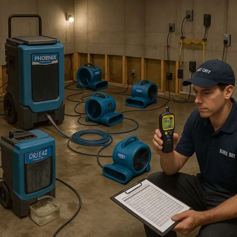 Structural Drying and Dehumidification process in Glenside, PA